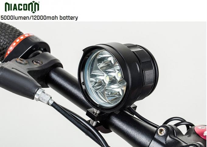 o ciclo 12000mah recarregável conduziu a luz, luz conduzida parte dianteira da bicicleta 50W