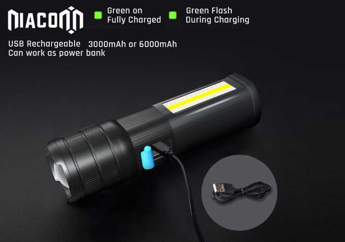 O cree recarregável de USB conduziu a lanterna elétrica do trabalho, luz do trabalho do lado da ESPIGA com base magnética